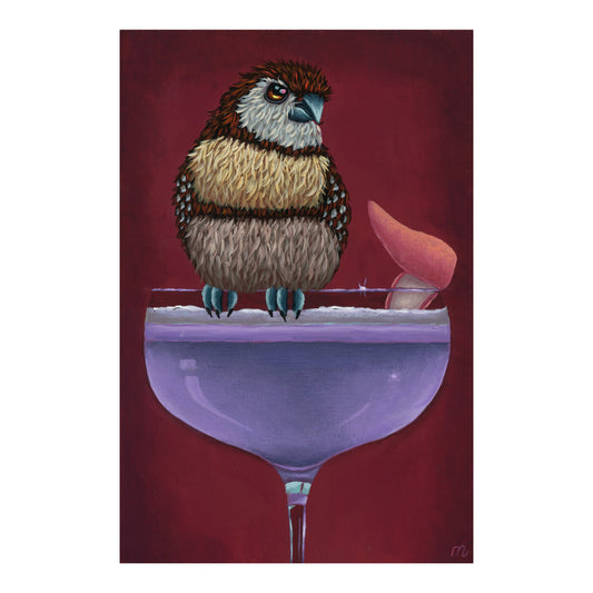 ORIGINAL-"Purple Cocktail (Owl Finch)